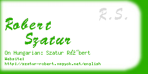 robert szatur business card